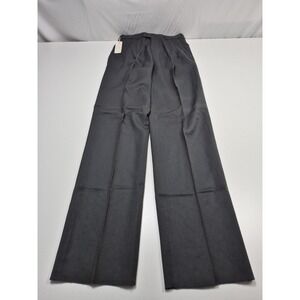 Feldini Dress Pants Mens 31x37 Black Wool Pleated Unhemmed Charcoal NWT FLAW